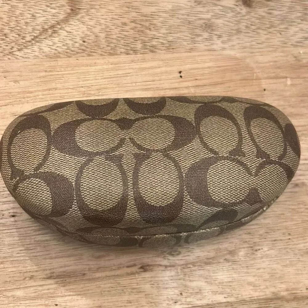Coach Signature clam shell sunglasses hard case.